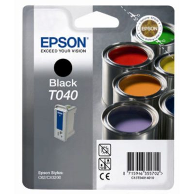 Epson Paint T040 Ink Cartridge, Black Single Pack, C13T04014010